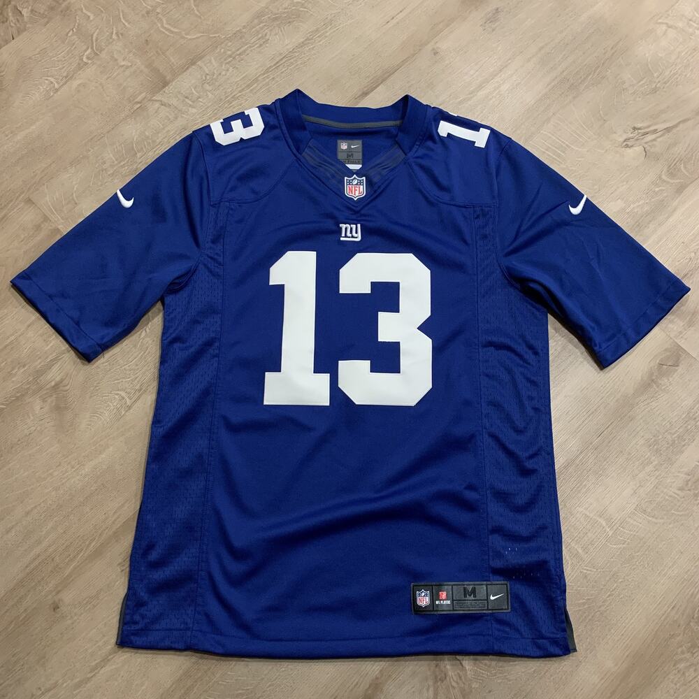 Nike NFL New York Giants Odell Beckham Jr #13 Jersey Men's Medium M Blue Sewn